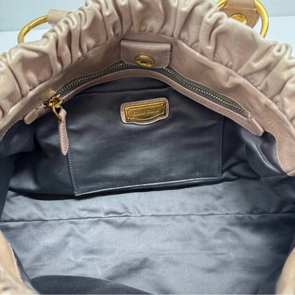 MIU MIU Vitello Bauletto Leather Handle Bag - Picture 6 of 9